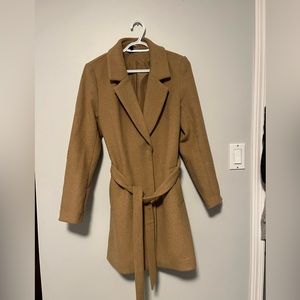 Womens light brown wool trench coat